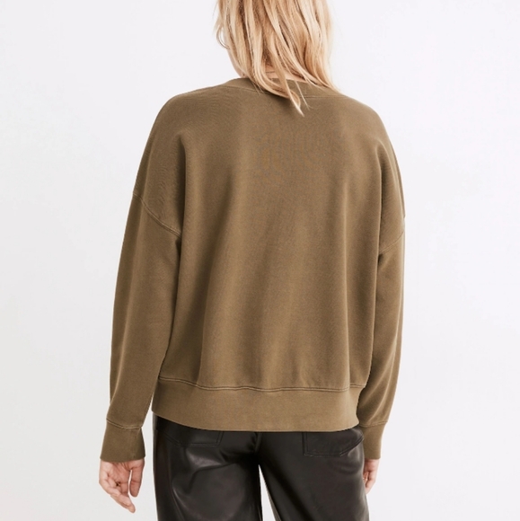 Madewell (Re)sourced Cotton Cardigan in Olive Green, Size S - Picture 3 of 6